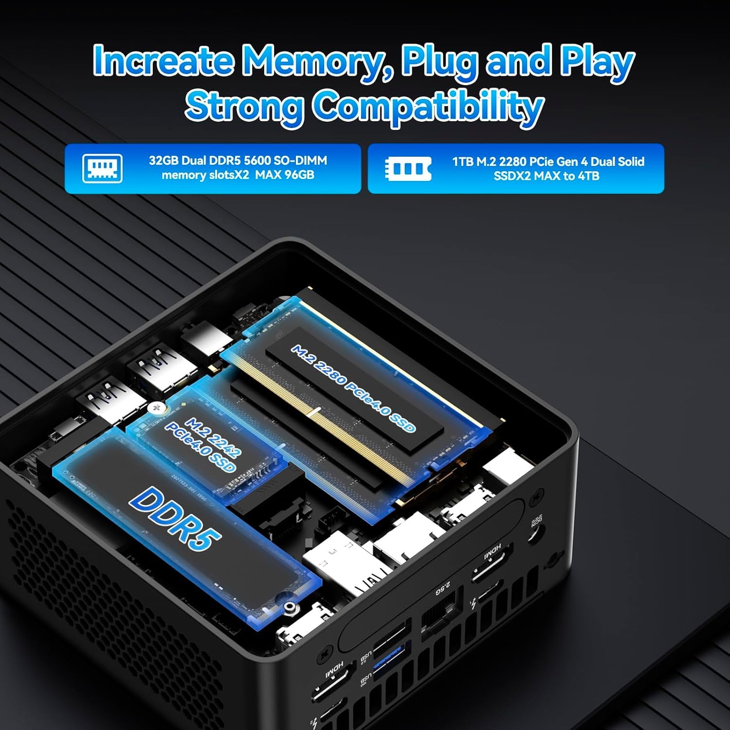 ASUS NUC 14 Pro AI Mini PC, Ultra 7 155H (16C/22T, Up to 4.8GHz)